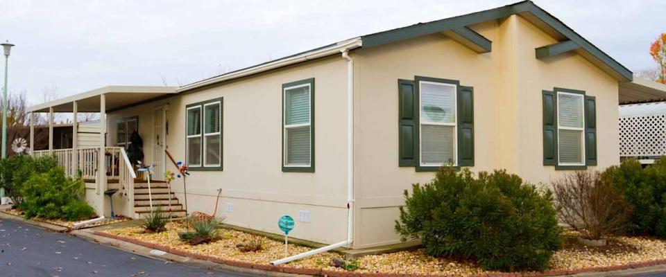 Newly built home in a trailer for retirees.